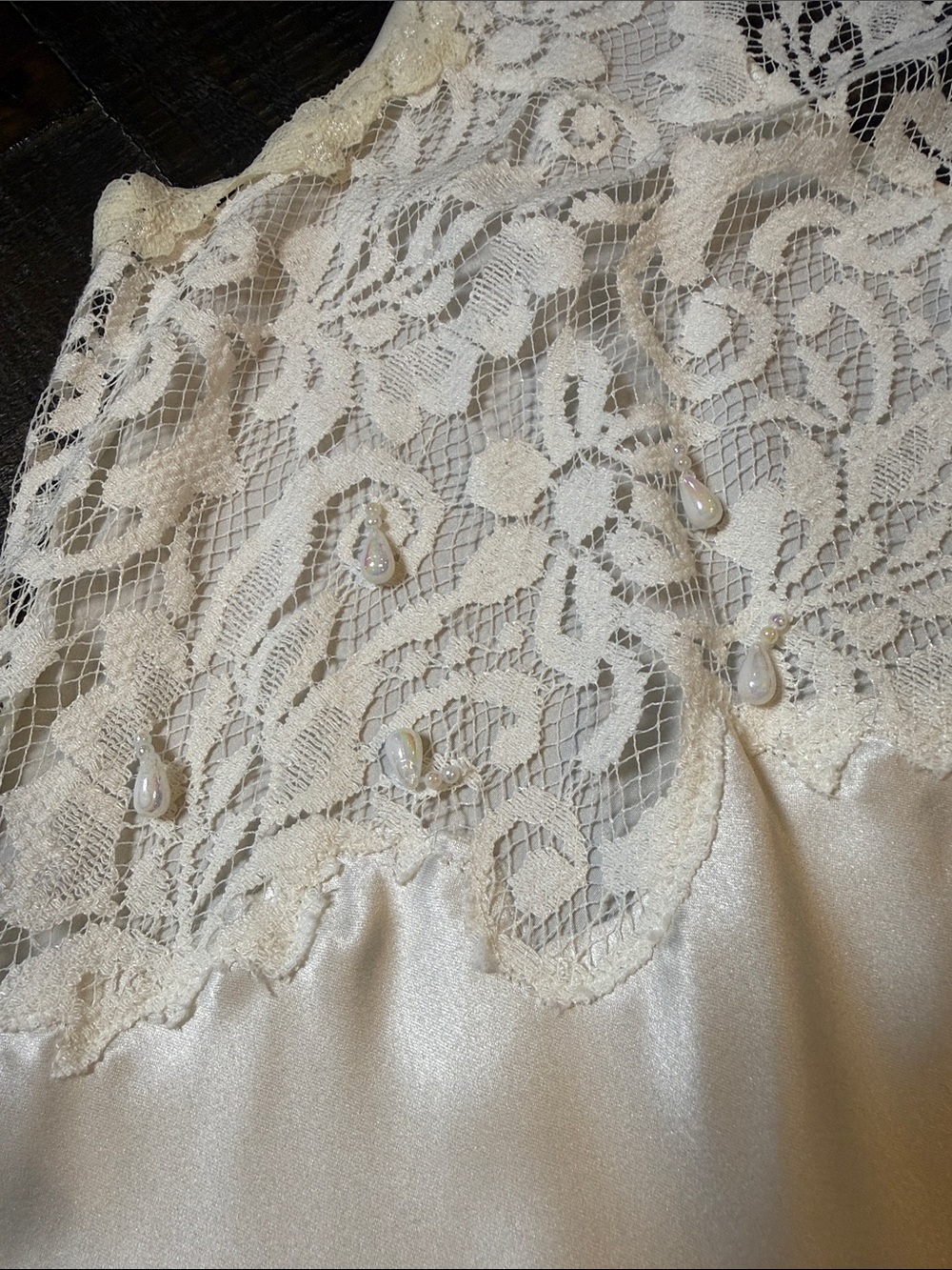 Vintage Victoria’s Secret Gold Label Ivory Lace Maxi Slip Dress Bridal - Picture 7 of 10